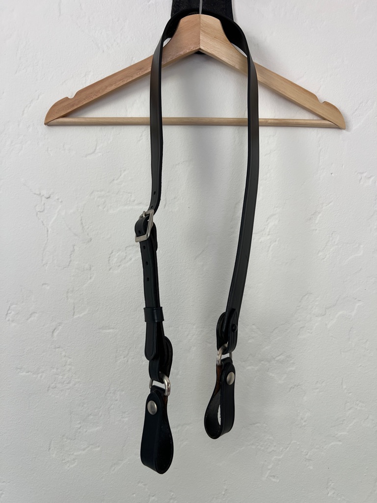 Sam Brownblack Leather Adjustable Strap With Silver Hardware